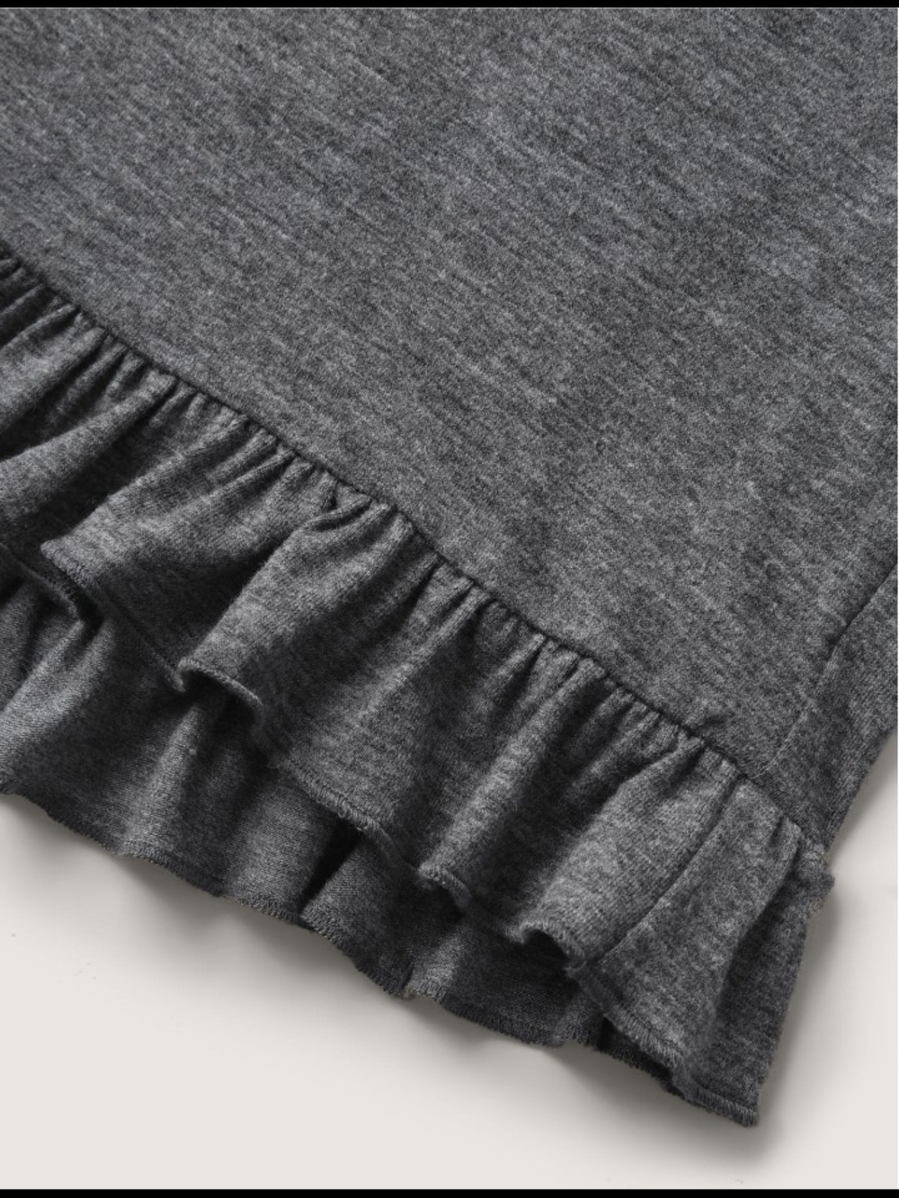 Bloomchic Cozy Ruffle Hem Women's Shorts - Charcoal - Picture 2 of 5